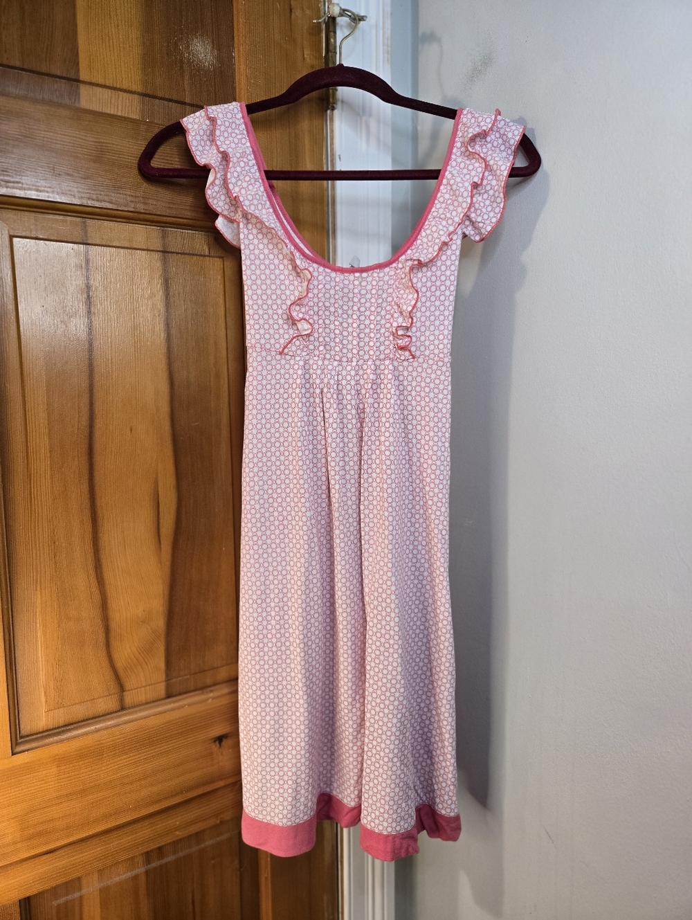 Old Navy Pink Ruffle-Trim Comfy Cotton Dress Sz XS